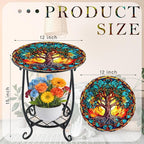 Outdoor Side Table Round Small Mosaic Patio Accent Indoor End Plant Coffee Tea - Image 3