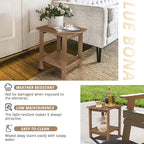 LUE BONA Adirondack Outdoor Side Table, 2-Tier Brown-Oil HDPS Patio End Table - Image 6