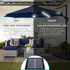 Best Choice Products 10ft Solar LED Cantilever Patio Umbrella, 360-Degree - Image 3