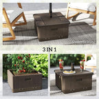 Outsunny 3-in-1 Outdoor Umbrella Base, Coffee End Table, Planter Box - Image 4