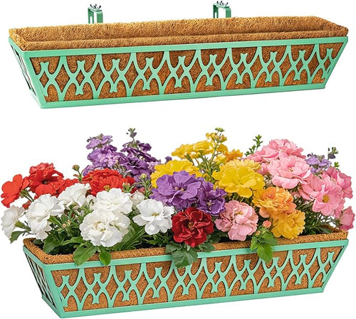 2 Pack 30 Inch Window Boxes Planters Railing Planter Box by KarlliuHOMEGARDEN