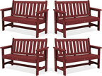 SERWALL Outdoor Bench, HDPE Outdoor Benches Weatherproof, 2-Person Garden Bench by SERWALL