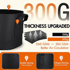 Gardzen 10-Pack 3 Gallons Grow Bags, Aeration Fabric Pots - Image 3