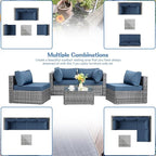 Shintenchi 5 Pieces Outdoor Patio Sectional Sofa Couch - Image 2