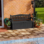 Patiowell 75 Gallon Plastic Storage Bench, Water-Resistant Deck Box by Patiowell