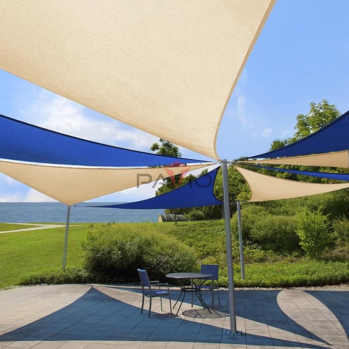 Patio Paradise 7' x 7' x 7' Sun Shade Sail Triangle Canopy Shade Cloth Fabric - Image 5