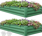 YITAHOME 6x3x1ft 2pcs Large Raised Garden Bed Kit, Galvanized Metal Planter Box by YITAHOME