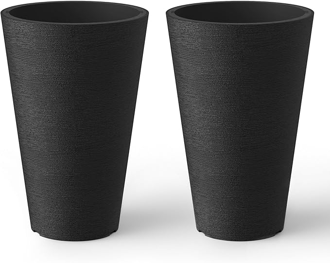Kante Tall Round Planter Set of 2, 15 Inch Tall Decorative Planter Pots by Kante