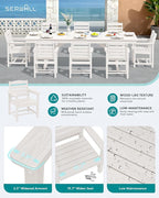 SERWALL Outdoor Dining Chairs Set of 4, All-Weather HDPE Patio Chair - Image 4