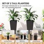 Outsunny 23 Inch Tall Planters for Outdoor Plants, Weather and UV Resistant - Image 4