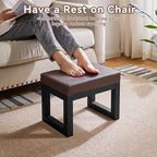 IBUYKE 16 Inch Small Foot Stool Ottoman, Rectangle PU Faux Leather Foot Rest - Image 4