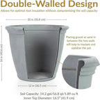 Sunnydaze 20-Inch Anjelica Large Plastic Pot - Image 6