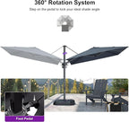 PURPLE LEAF 8' X 8' Left-right Tilting Patio Umbrella Outdoor Cantilever Swivel - Image 7