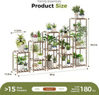 Bamworld 5 Sets Plant Stands Indoor Outdoor Combo Plant Shelves Wooden Plant - Image 5