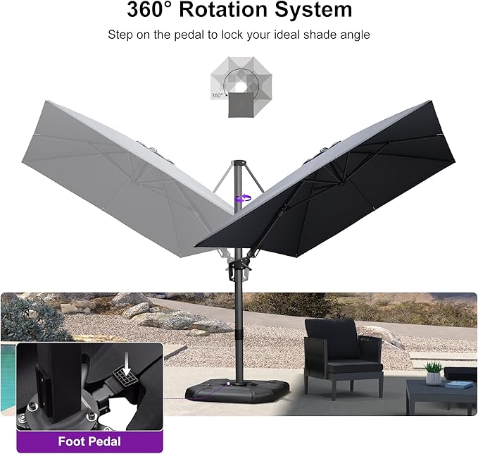 PURPLE LEAF 8.2' X 11.5' Tilting Patio Umbrella - Image 7