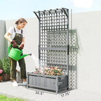 Outsunny Wood Planter with Trellis, Raised Garden Bed - Image 7