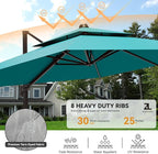 9x12FT Turquoise Cantilever Outdoor Patio Umbrella - Image 4