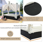 Patio Chaise Lounge, PE Rattan Outdoor Patio Wicker Sunbed Daybed - Image 5