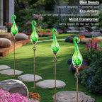Garden Solar Lights Outdoor, Decorative LED Pearlized Glass Spiral Garden Stake - Image 5