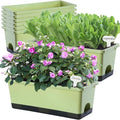 Window Box Planter 8 Pcs, 17 Inches Rectangle Flower Pots by Oliz