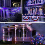 66Ft 200 LED Red White and Blue Fairy Lights Plug in, July 4th Waterproof - Image 5