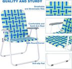 VINGLI Oversize Patio Lawn Webbed Folding Chairs Set of 2, Outdoor Beach Chair - Image 5
