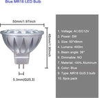 ALIDE MR16 GU5.3 Blue Led Bulbs 5W, 20W 35W 50W Halogen Equiv, Low Voltage 12V - Image 2