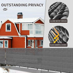 LOVE STORY Custom Size 3'x8' Dark Grey Balcony Privacy Screen, UV Block Privacy - Image 4
