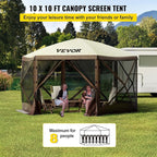 VEVOR Pop Up Gazebo Screen Tent, Pop-Up Instant Gazebo Tents - Image 3