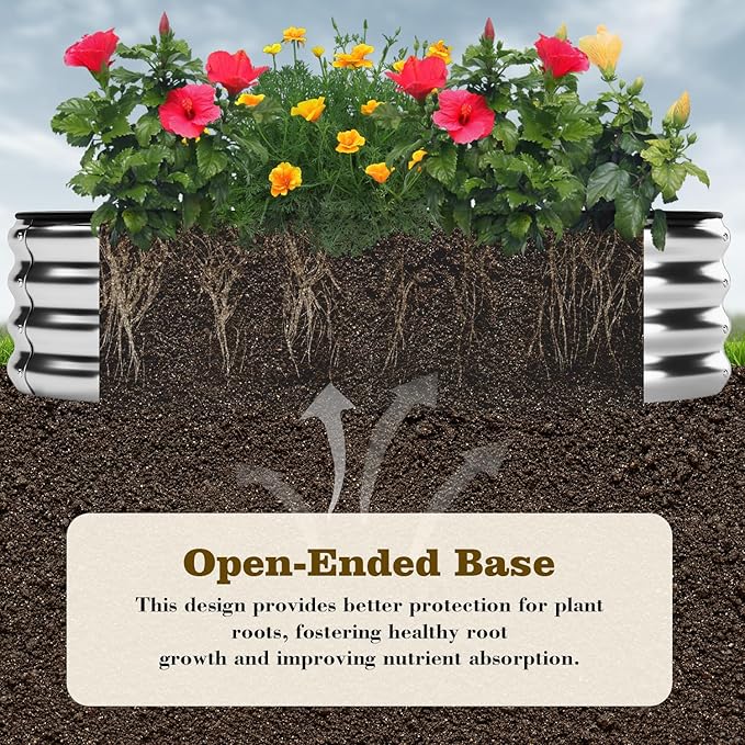 Galvanized Metal Raised Garden Bed Kit, Garden Grow Bed - Image 3
