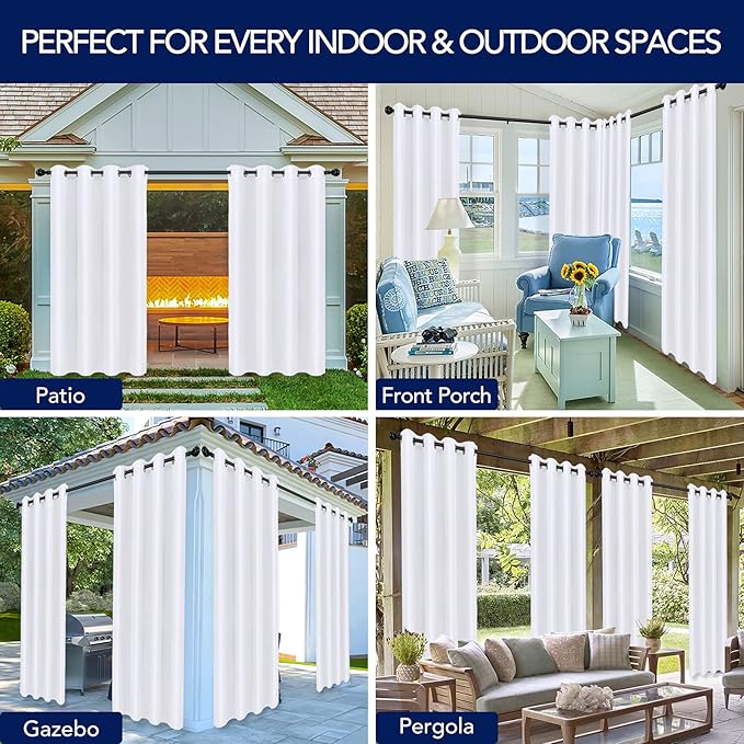 PureFit Outdoor Curtains for Patio Waterproof Weatherproof, UV Resistant - Image 5