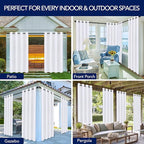 PureFit Outdoor Curtains for Patio Waterproof Weatherproof, UV Resistant - Image 5