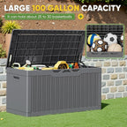 Greesum Outdoor Storage Box 100 Gallon Storage Bin - Image 4