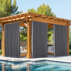 NICETOWN 2 Panels Outdoor Curtains Waterproof Pocket & Back Tab on Top & Bottom by NICETOWN