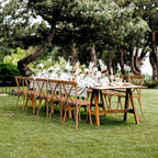 VINGLI Plastic Outdoor Dining Chairs Set of 6, Stackable Patio Farmhouse Brown - Image 2