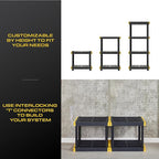 BLACK & YELLOW 4-Tier Heavy Duty Plastic Storage Shelves that Support up to - Image 7