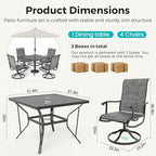 Pamapic 5-Piece Outdoor Dining Set, Patio Dining Set - Image 6
