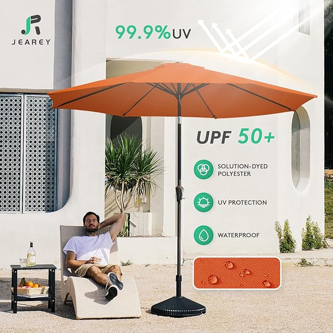 JEAREY 9FT Outdoor Patio Umbrella Outdoor Table Umbrella - Image 3