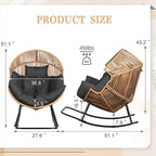 Vongrasig Wicker Egg Chair PE Rattan Rocking Chair - Image 2