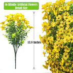 Artificial Fake Flowers for Outdoor Spring Decoration, 16 Bundles Faux Silk - Image 2