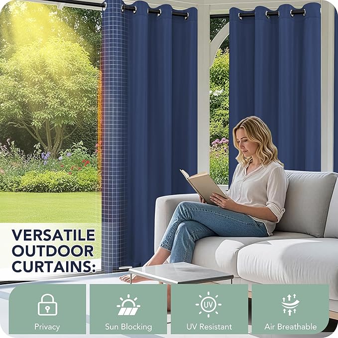 Outdoor Curtains for Patio Waterproof 6 Panels - Image 3