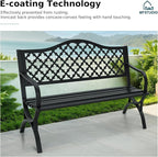 MFSTUDIO 50" Lucky Clover Outdoor Bench, Durable Patio Garden Bench Park Chair - Image 5