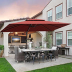 9x12FT Red Cantilever Outdoor Patio Umbrella - Image 3