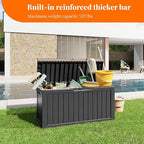 90 Gallon Resin Deck Box, Lockable Patio Outdoor Storage Box - Image 7