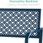 Best Choice Products Outdoor Bench 2-Person Metal Steel Benches Furniture - Image 5
