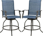 Kozyard Isabella Outdoor Swivel Bar Stools, Counter Height Patio Swivel Chairs - Image 7