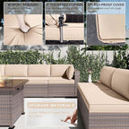 Kullavik 10 Pieces Outdoor Patio Furniture Set - Image 4