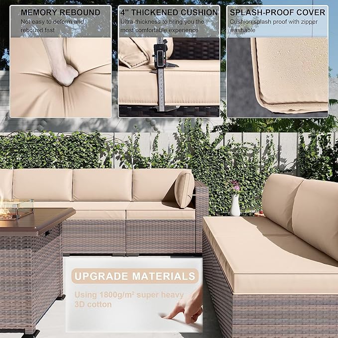 Kullavik 10 Pieces Outdoor Patio Furniture Set - Image 4