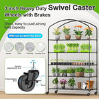 Abimars 5-Tier Greenhouse with Caster Wheel, Each Shelf Height Adjustable Metal - Image 4