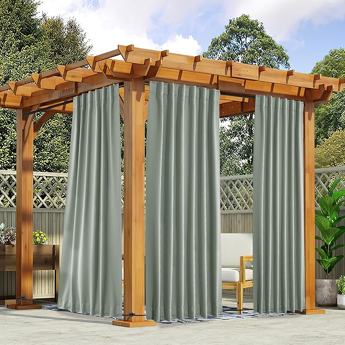 NICETOWN 2 Panels Weighted Outdoor Curtains by NICETOWN